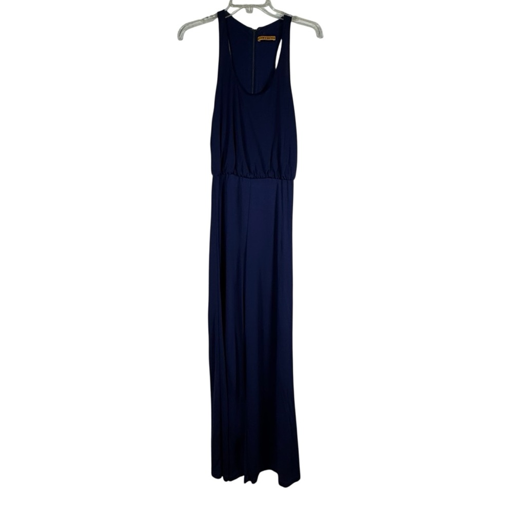 Alice + Olivia Rayon Sleeveless Jumpsuit Navy Blue